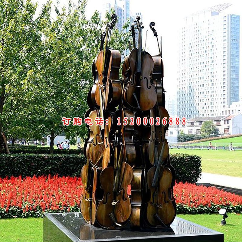 小提琴雕塑，公园不锈钢雕塑