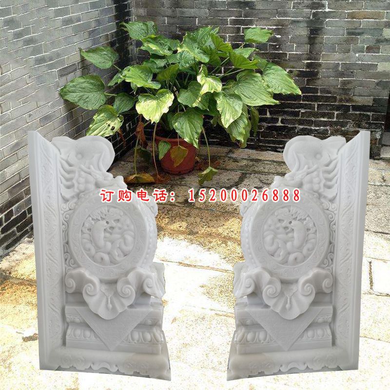 汉白玉石门墩 (1)