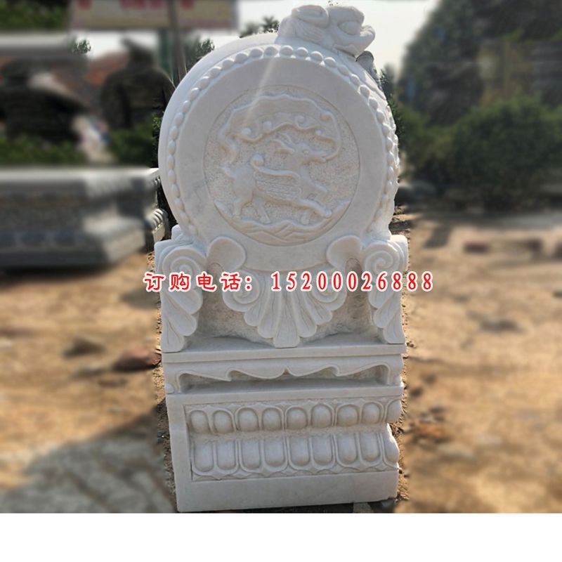 汉白玉石门墩 (15)