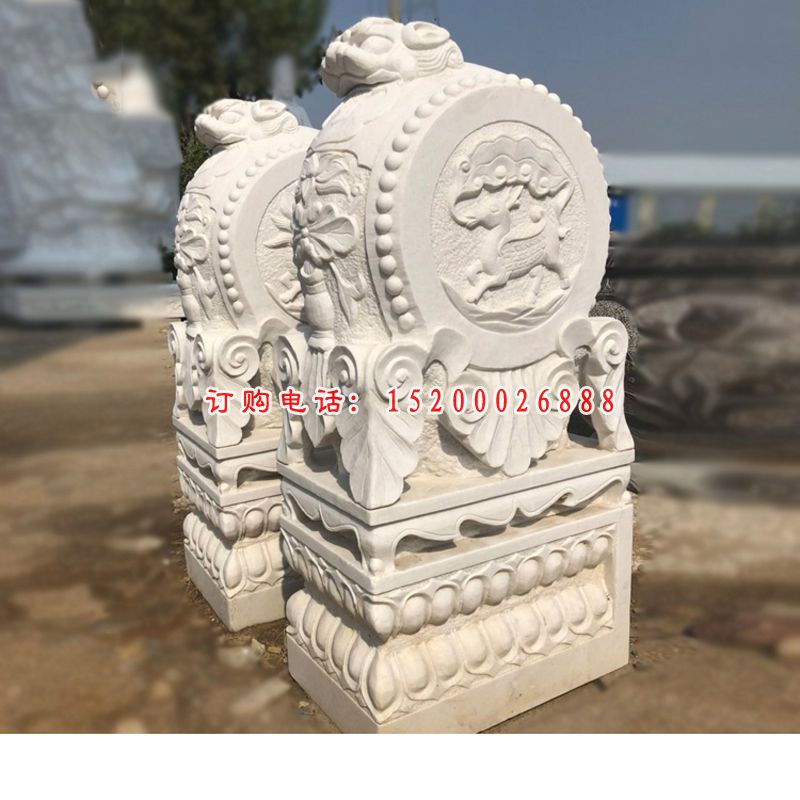 汉白玉石门墩 (11)