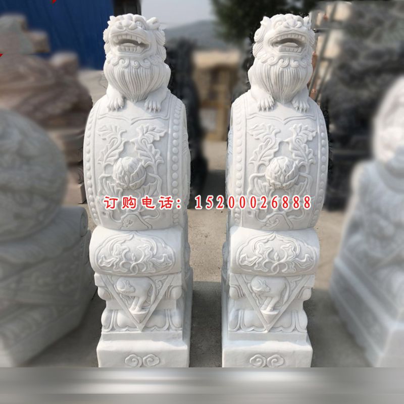 汉白玉石门墩 (20)