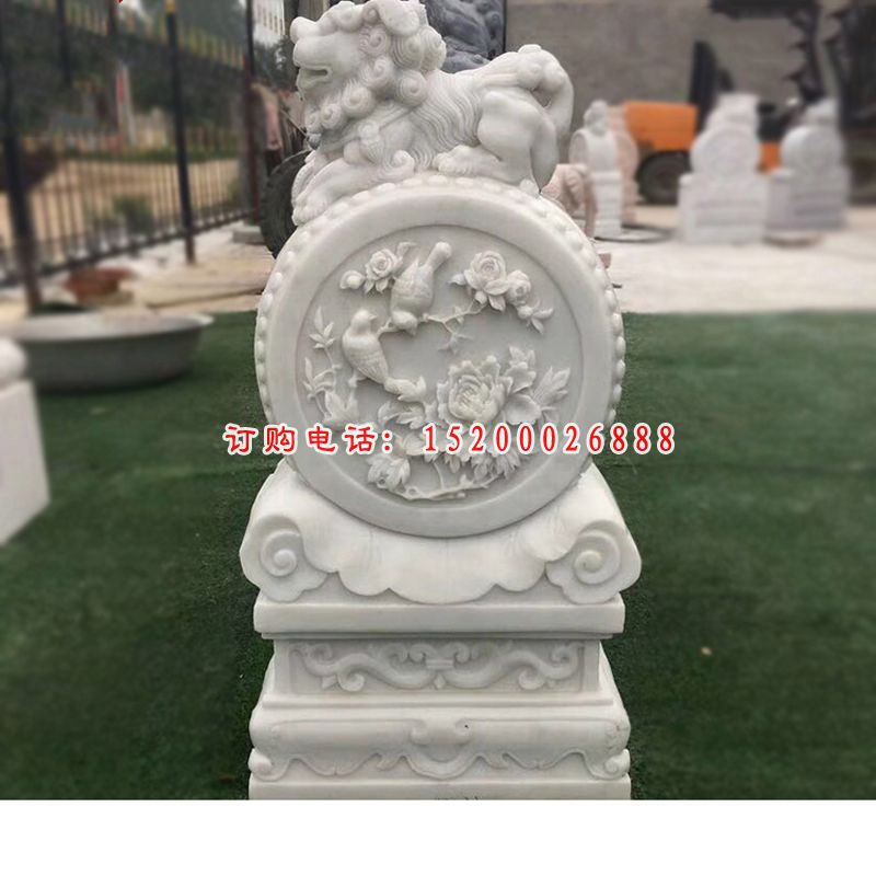 汉白玉石门墩 (13)