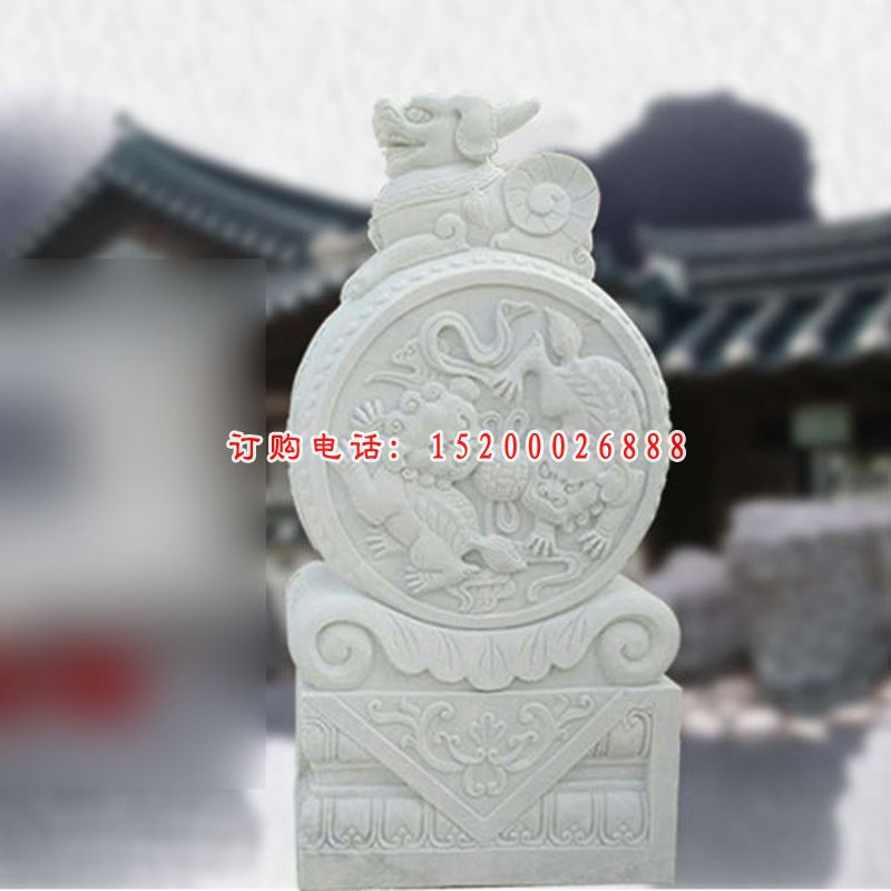 汉白玉石门墩 (25)