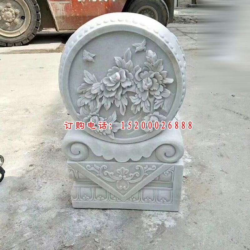 汉白玉石门墩 (23)