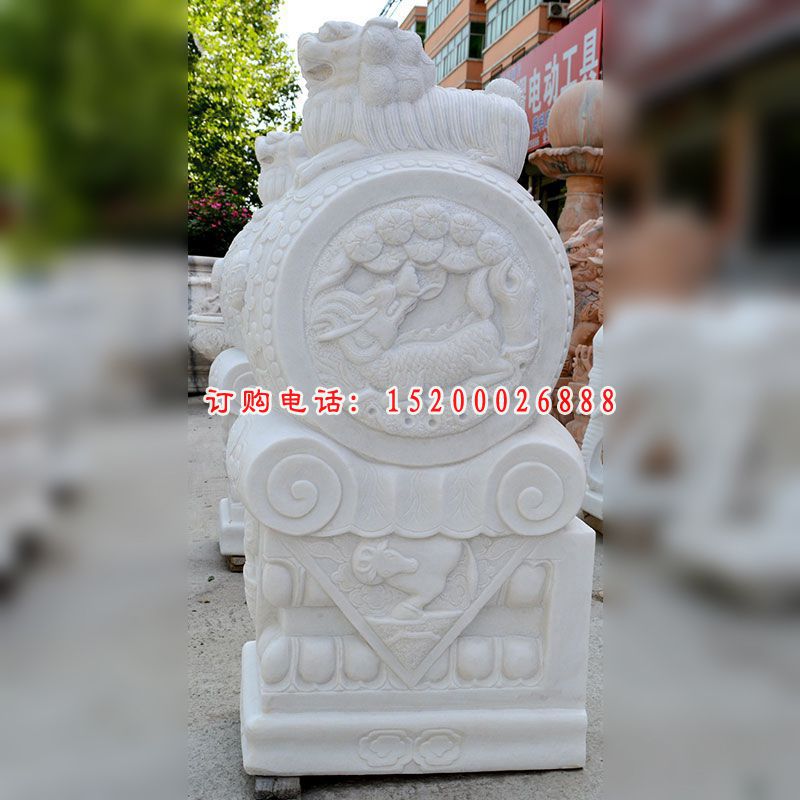 汉白玉石门墩 (24)