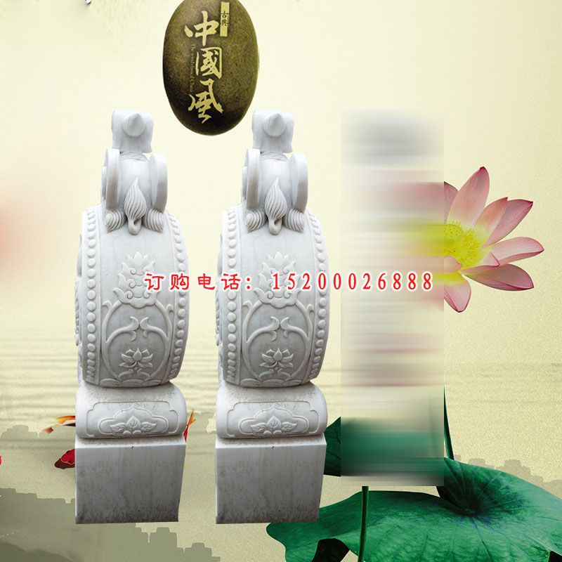 汉白玉石门墩 (29)