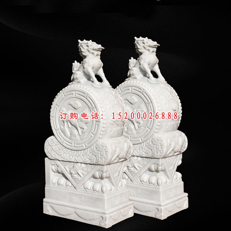 麒麟石门墩，招财门墩