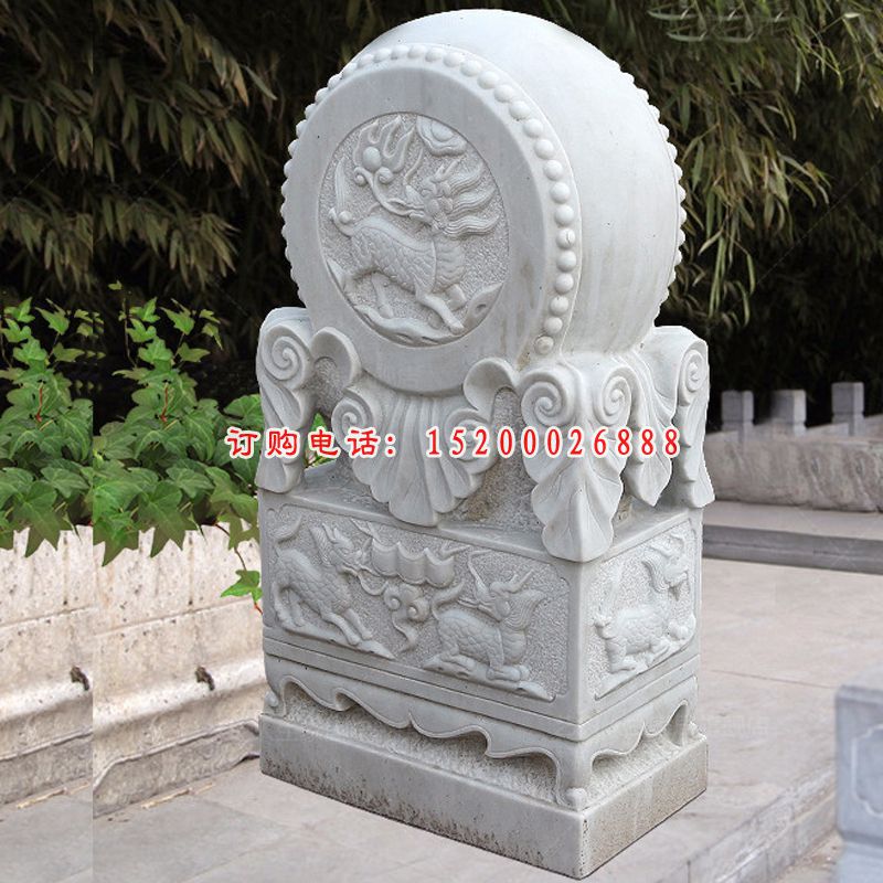 麒麟抱鼓石，招财石门墩