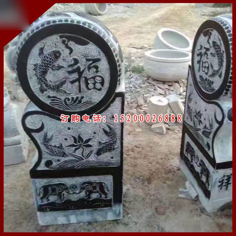 仿古石雕门墩，青石门墩雕塑