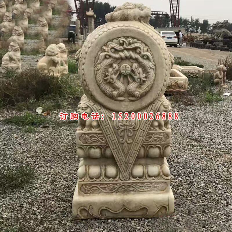仿古门墩石雕  门口抱鼓石4