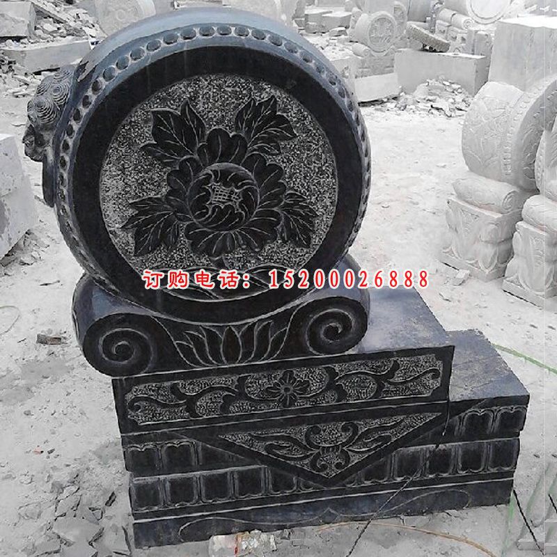 仿古石门墩雕塑，招财景观雕塑