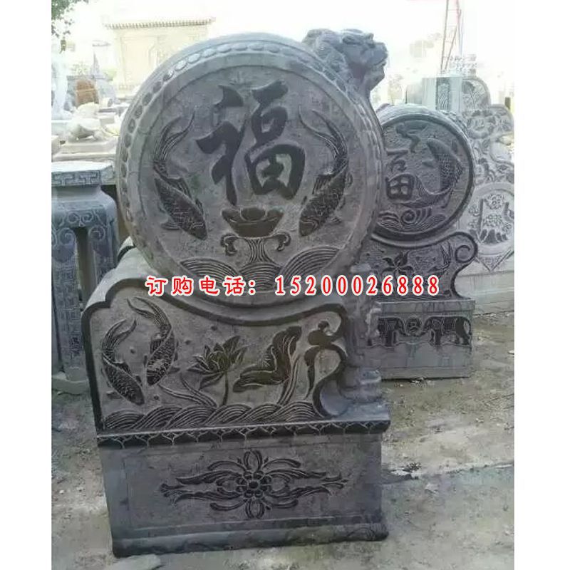 门墩石雕，青石门墩雕塑