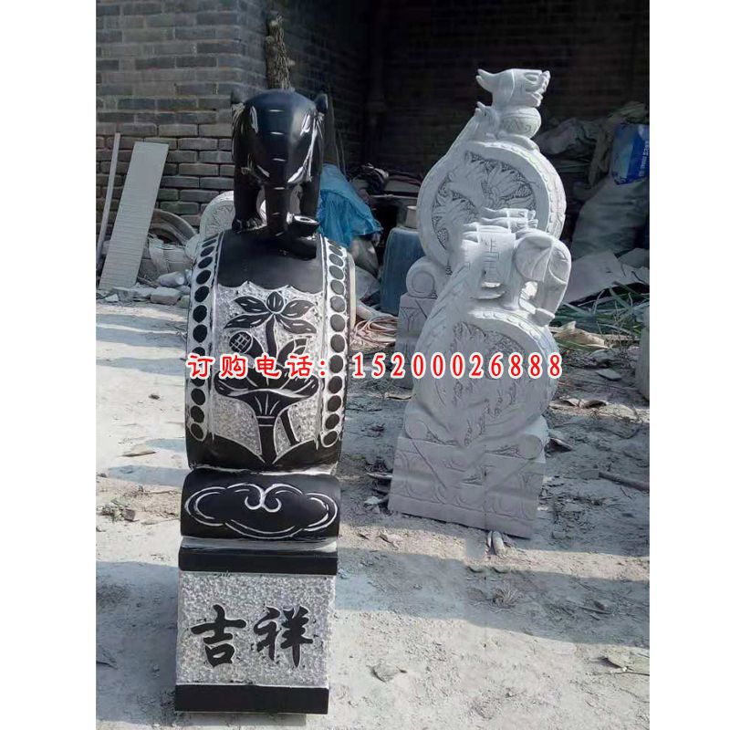 小象石门墩，青石仿古门墩 (1)