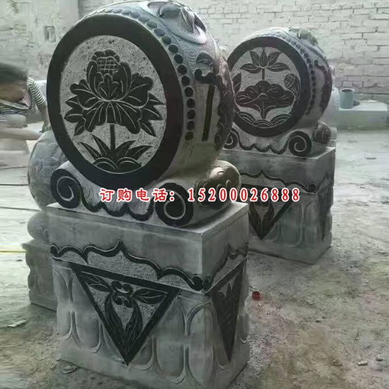 仿古抱鼓石雕塑，庭院景观摆件