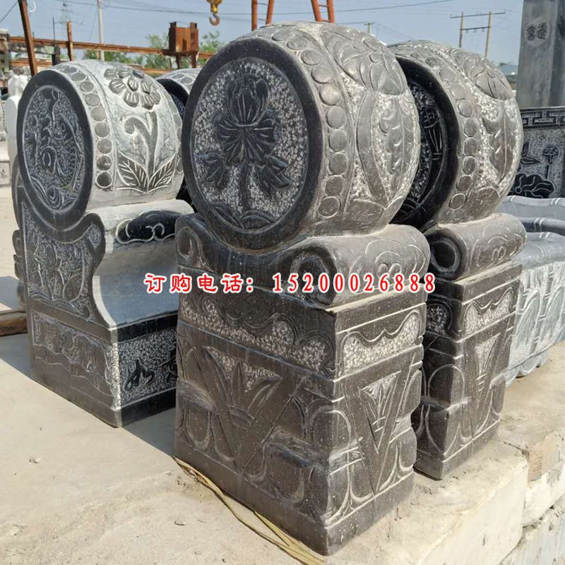 仿古抱鼓石雕塑，公园景观摆件