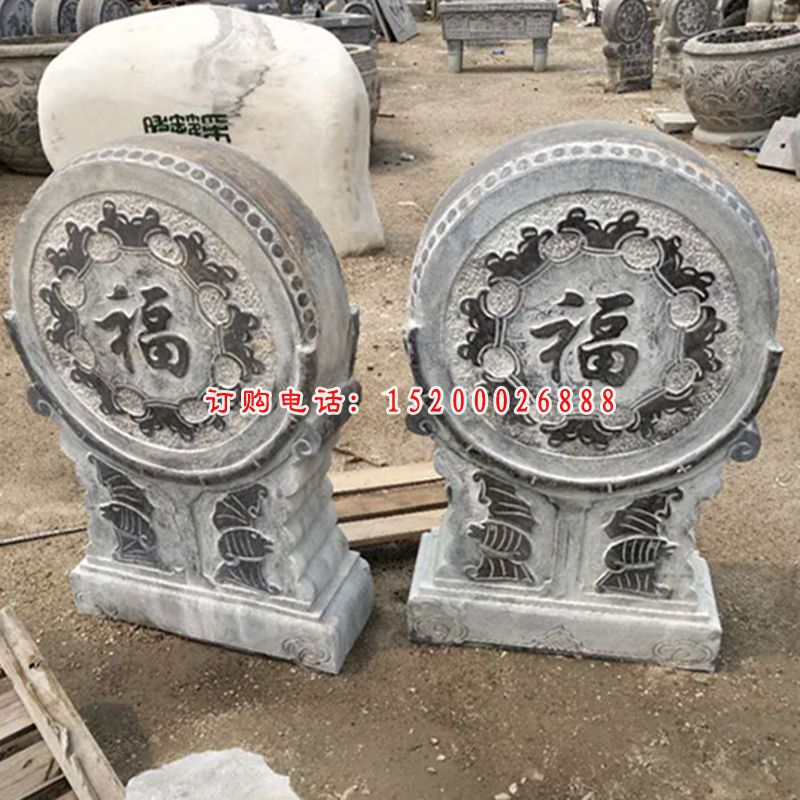 仿古大象抱鼓   石雕庭院景观雕塑 (4)