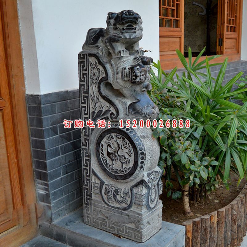 仿古门墩，青石门枕石