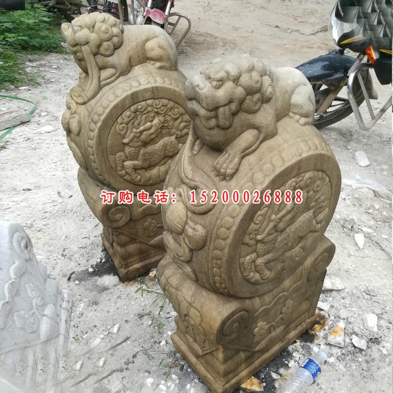 仿古门墩石雕  门口抱鼓石 (2)