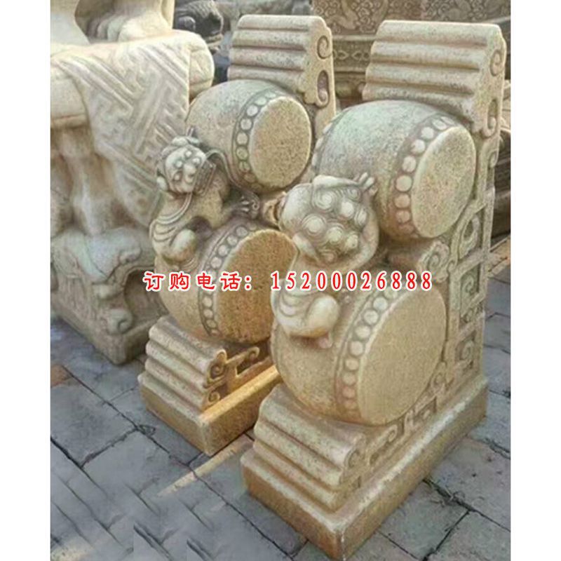 仿古门墩石雕  门口抱鼓石 (3)