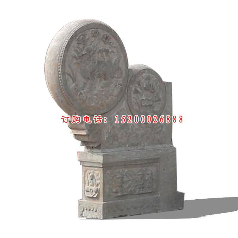 仿古门墩石雕 门口镇宅抱鼓石雕塑
