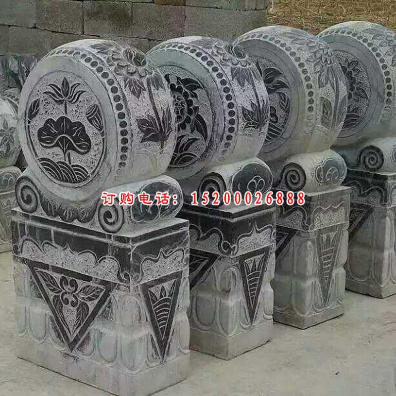 仿古狮子抱鼓  石雕小区门口雕塑 (3)