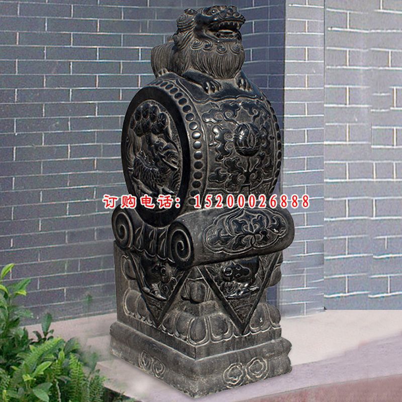 仿古石雕门墩，青石门墩