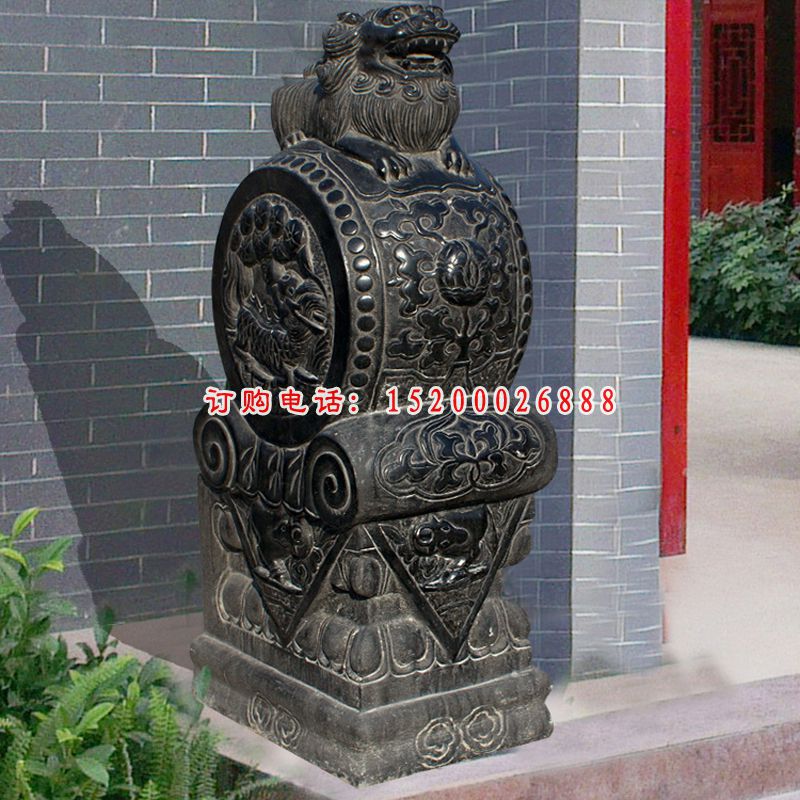 仿古石门墩，庭院景观石雕