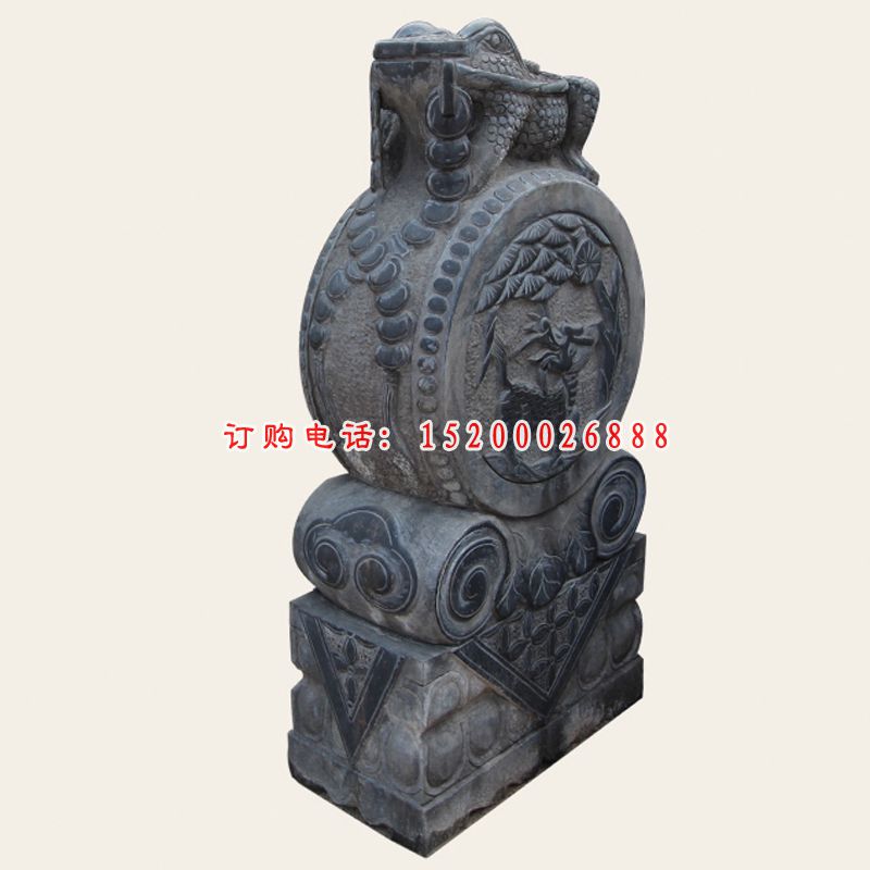 仿古石门墩，金蟾抱鼓石