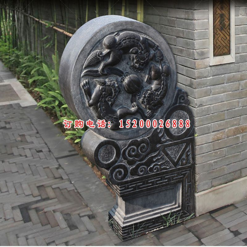 仿古石门墩，园林景观摆件