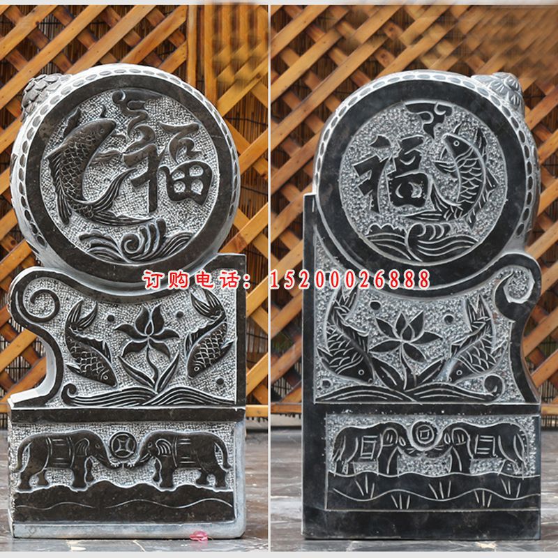 福字石门墩，仿古石门墩