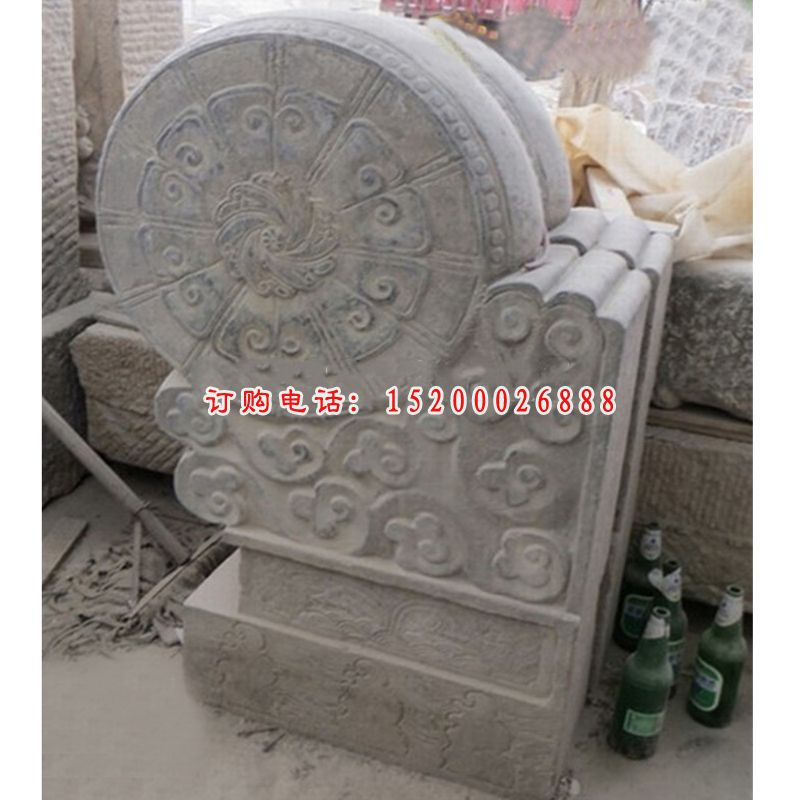花纹抱鼓石雕塑，庭院景观石雕