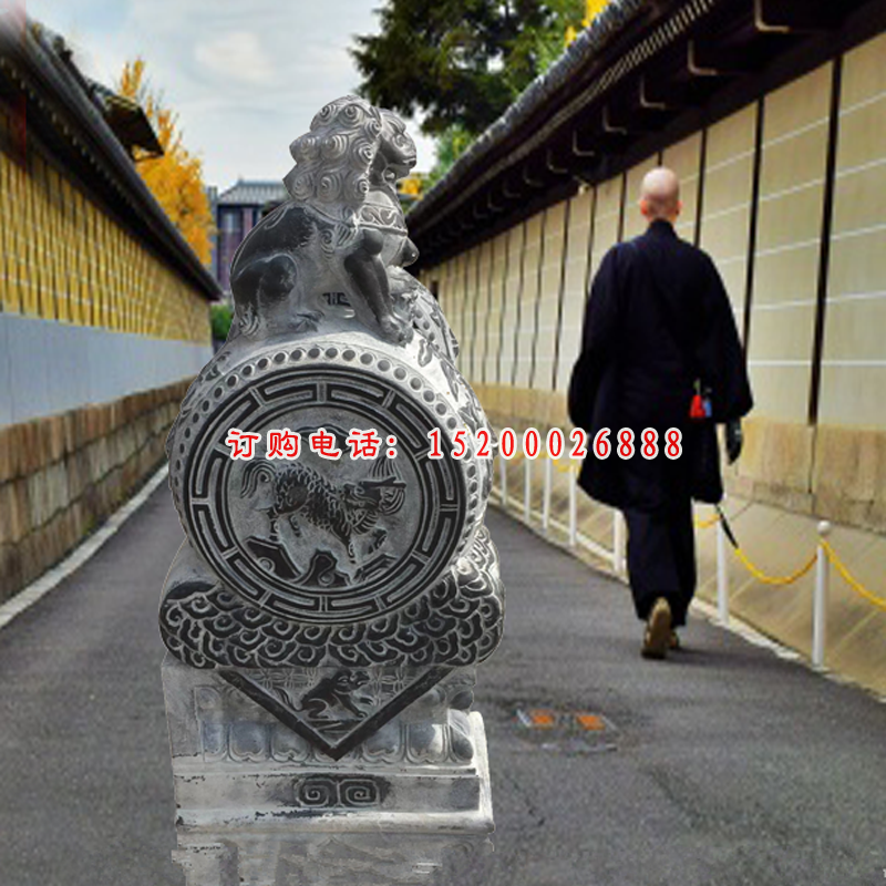 青石门墩雕塑  石雕门口雕塑 (3)