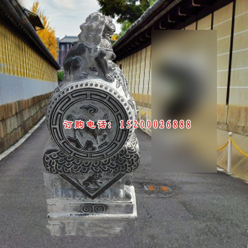青石门墩雕塑  石雕门口雕塑 (4)