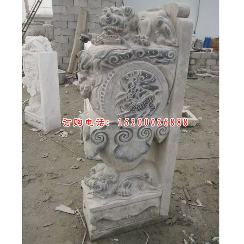 狮子门墩雕塑，仿古石雕门墩 (1)