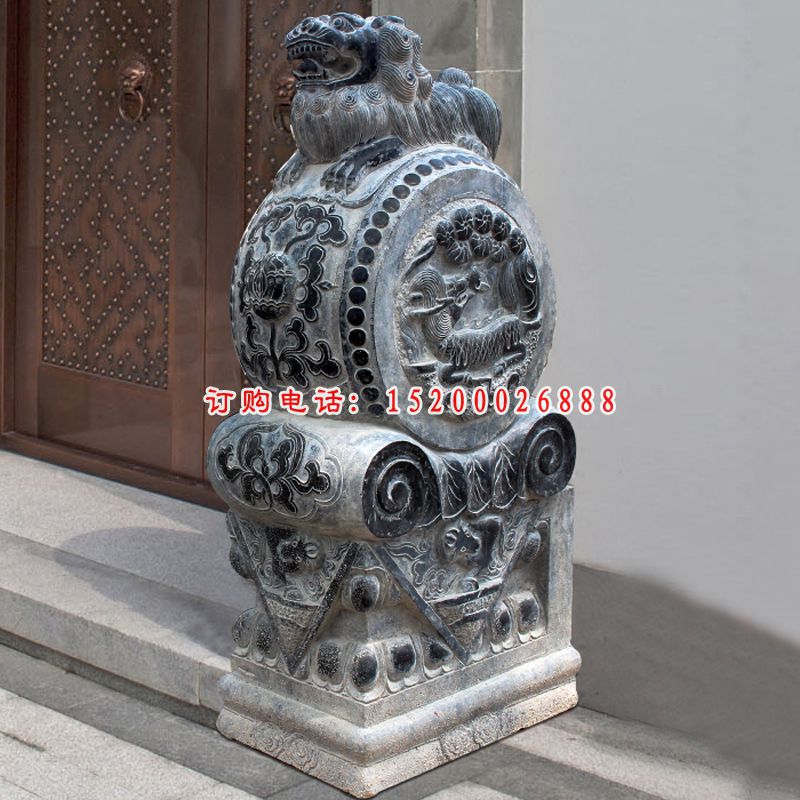 青石抱鼓石，仿古石门墩