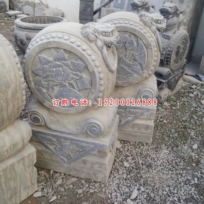 石抱鼓，石门墩，仿古抱鼓 (1)