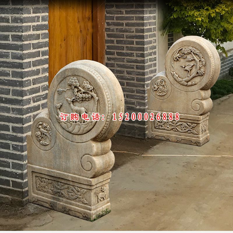 门口抱鼓石，镇宅石门墩