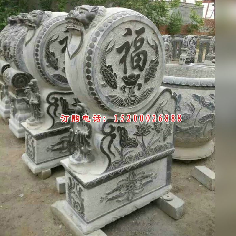 门枕石石雕，青石仿古门墩