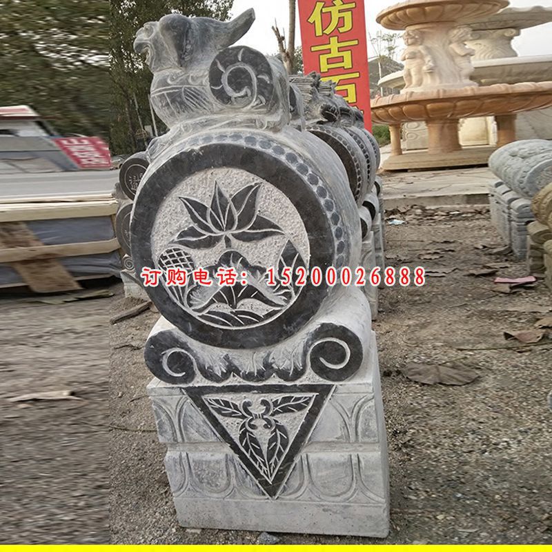 貔貅抱鼓石雕塑，招财景观雕塑