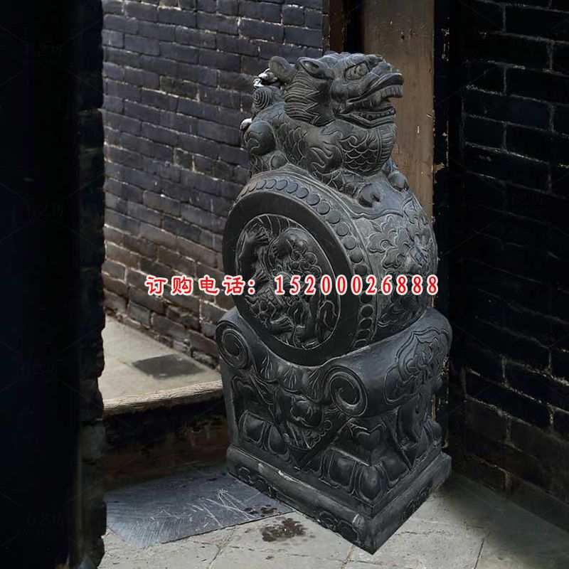 麒麟抱鼓石 镇宅麒麟门墩