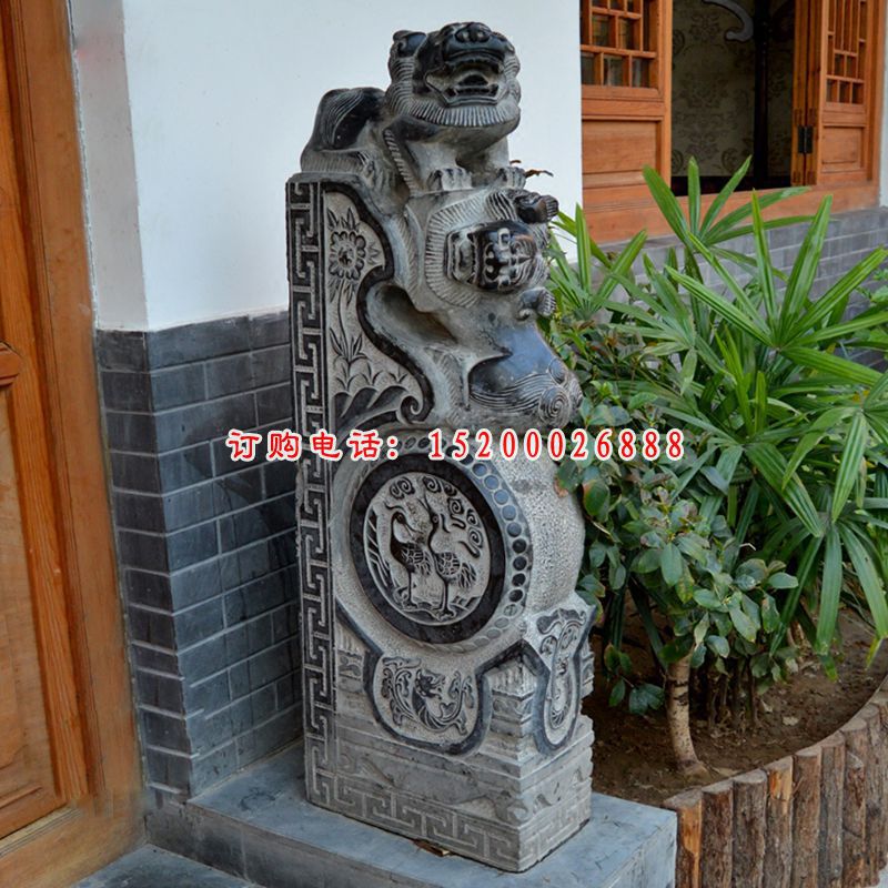 门枕石，青石仿古石雕