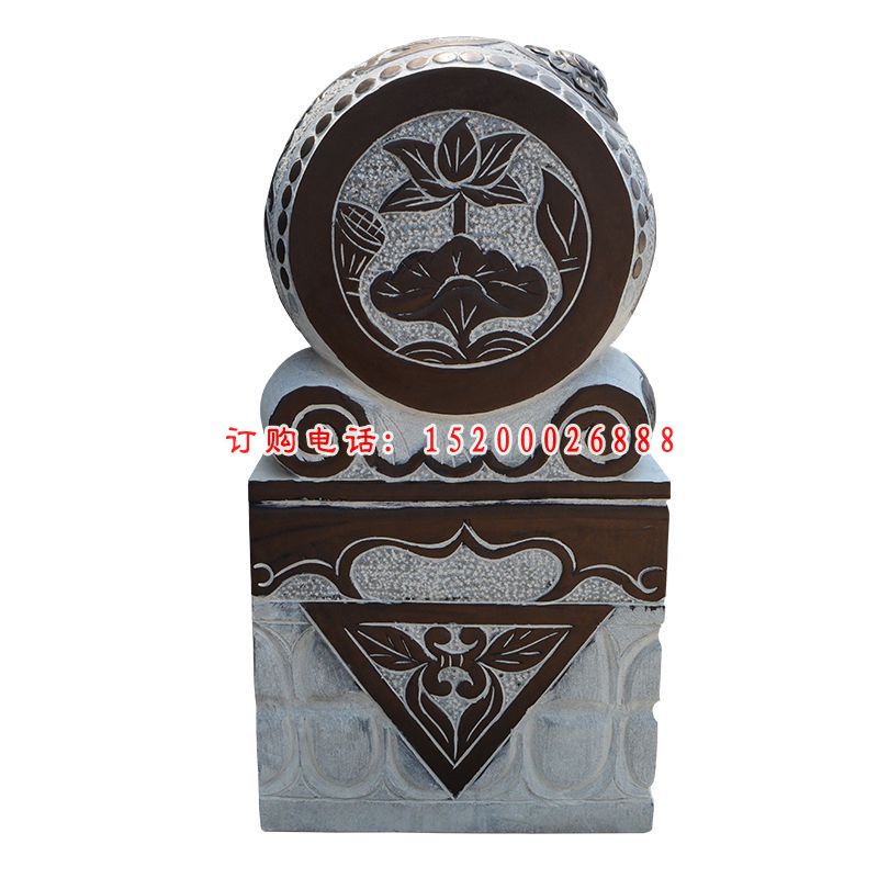 麒麟浮雕抱鼓石 仿古门墩石雕 (9)