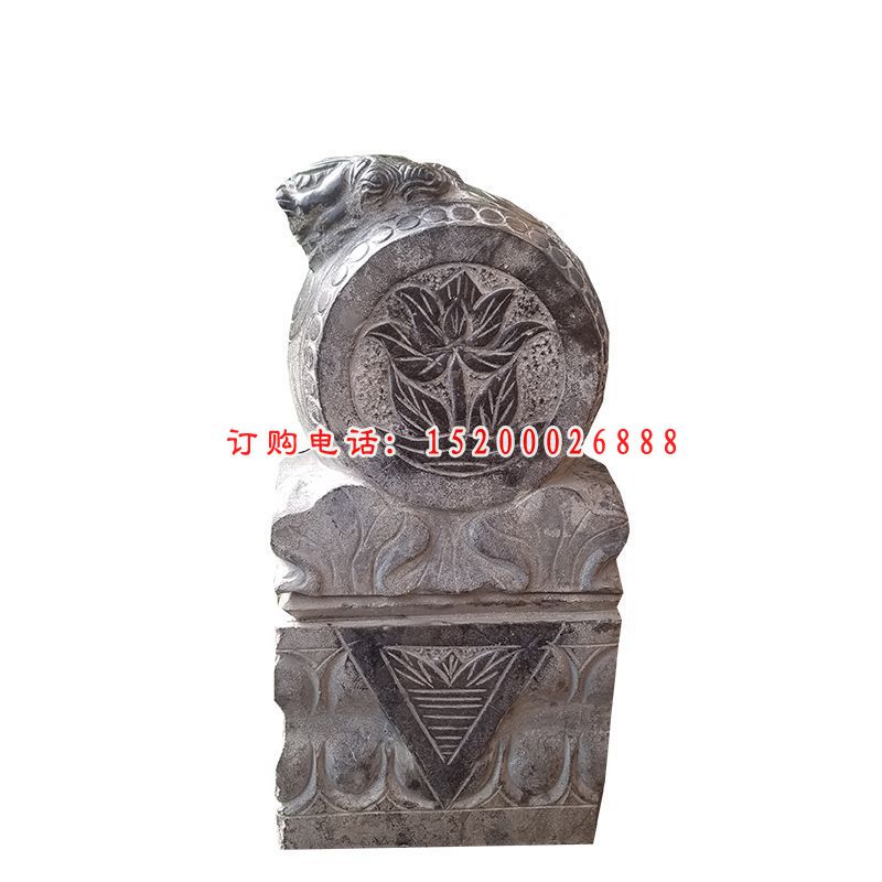 麒麟浮雕抱鼓石 仿古门墩石雕 (13)