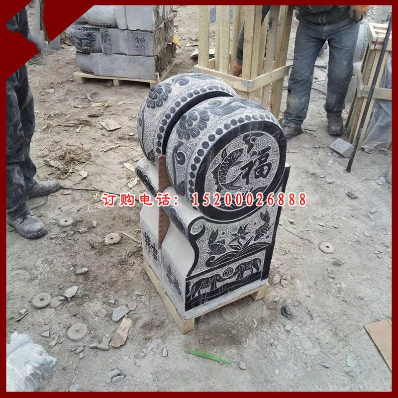 青石抱鼓 石雕庭院门口雕塑