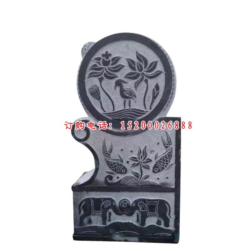 青石抱鼓石  石雕大象门墩雕塑 (8)