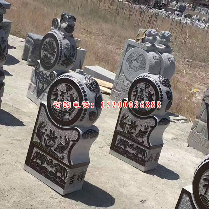 青石抱鼓石  石雕大象门墩雕塑 (3)