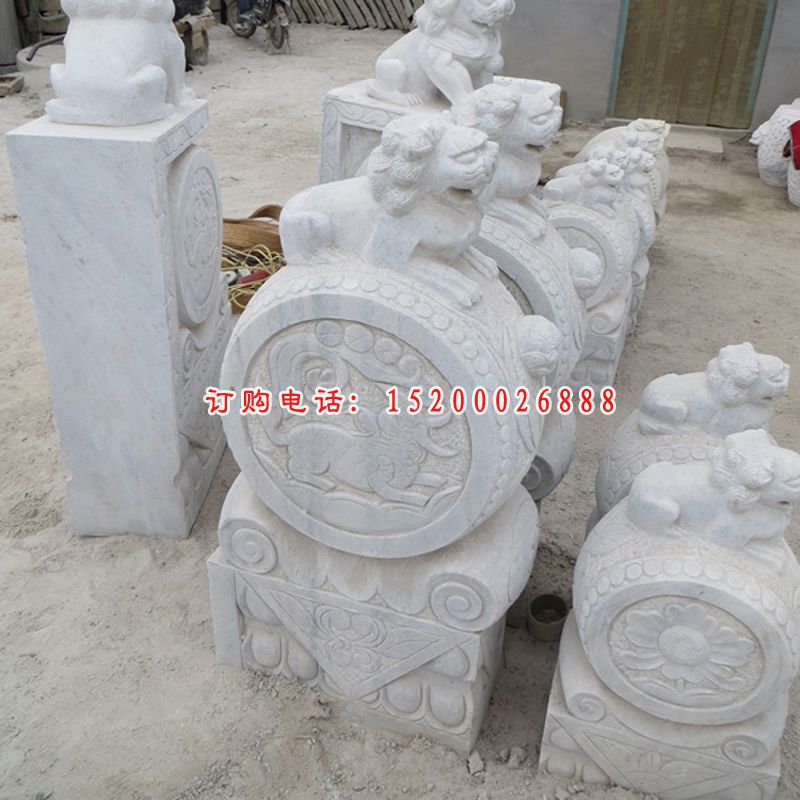 青石仿古门墩石雕 门口抱鼓石 (6)