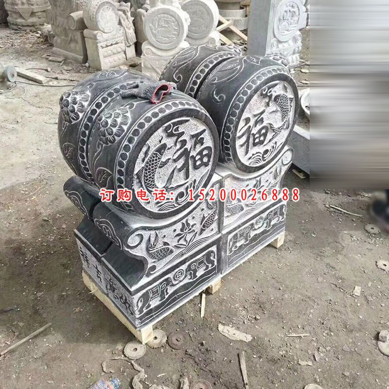 青石鲤鱼门墩  石雕公园景观雕塑