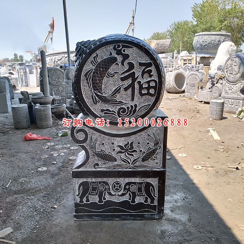 青石狮子抱鼓   石雕广场庭院抱鼓石