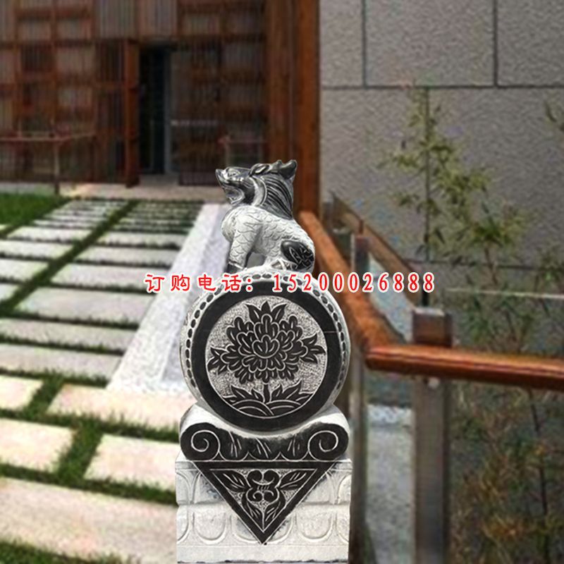 青石门墩雕塑  石雕门口雕塑 (1)